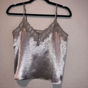 Shimmery and lace tank